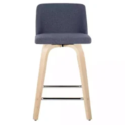 New Kirklands Home Navy Torino Upholstered Counter Stools, Set of 2 Blue