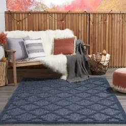 Online Kirklands Home Navy Trellis Indoor/Outdoor Area Rug, 5x7 Blue