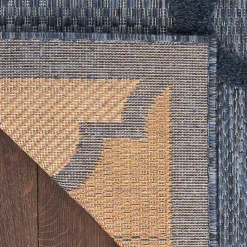 New Kirklands Home Navy Trellis Indoor/Outdoor Area Rug, 6x9 Blue
