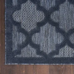 New Kirklands Home Navy Trellis Indoor/Outdoor Area Rug, 6x9 Blue
