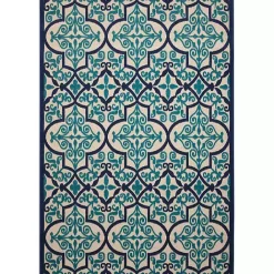 Discount Kirklands Home Navy Trellis Outdoor Area Rug, 7x10
