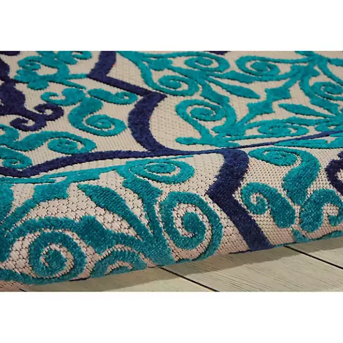 Discount Kirklands Home Navy Trellis Outdoor Area Rug, 7x10