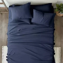Hot Kirklands Home Navy Ultra Soft 6-pc. Queen Sheet Set Blue