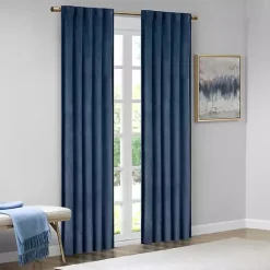 Kirklands Home Navy Velvet Greta Curtain Panel Set, 84 in. Blue