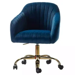 Outlet Kirklands Home Navy Velvet Swivel Jacyln Office Chair Blue