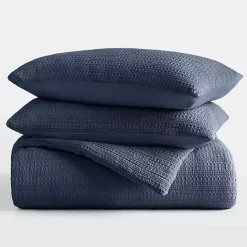 Sale Kirklands Home Navy Waffle Ultra-Soft 3-pc. King Comforter Set Blue