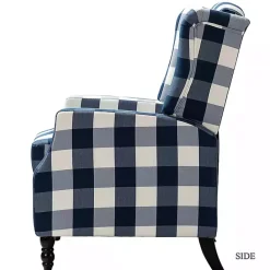 Clearance Kirklands Home Navy Windowpane Plaid Recliner