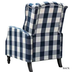 Clearance Kirklands Home Navy Windowpane Plaid Recliner