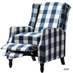 Clearance Kirklands Home Navy Windowpane Plaid Recliner