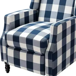 Clearance Kirklands Home Navy Windowpane Plaid Recliner