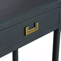 Hot Kirklands Home Navy Wood 2-Drawer Layla Console Table Blue