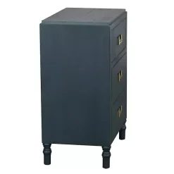 Hot Kirklands Home Navy Wood 3-Drawer Layla Nightstand Blue
