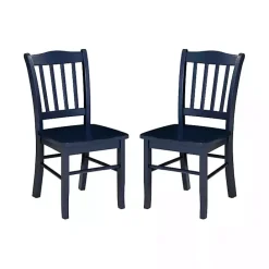 Clearance Kirklands Home Navy Wood Shaker Dining Chairs, Set of 2 Blue