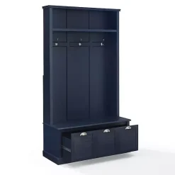 Clearance Kirklands Home Navy Wood Storage Bench Hall Tree Blue