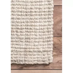 New Kirklands Home Neely Solid Jute Area Rug, 5x8 Tan