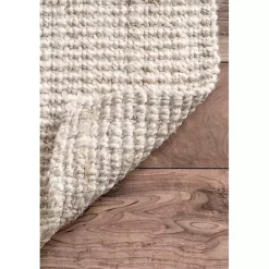 New Kirklands Home Neely Solid Jute Area Rug, 5x8 Tan