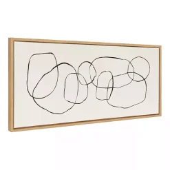 Hot Kirklands Home Neutral Abstract Circles Framed Canvas Art Print