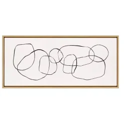 Hot Kirklands Home Neutral Abstract Circles Framed Canvas Art Print