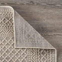 Online Kirklands Home Neutral Bordered Lattice Outdoor Area Rug, 5x7 Gray