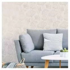 Hot Kirklands Home Neutral Botanical Peel and Stick Wallpaper