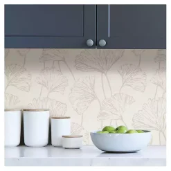 Hot Kirklands Home Neutral Botanical Peel and Stick Wallpaper