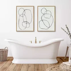 New Kirklands Home Neutral Circles Framed Canvas Art Prints, Set of 2