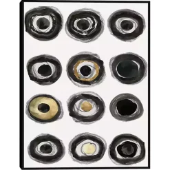 Hot Kirklands Home Neutral Circles Framed Canvas Art Print