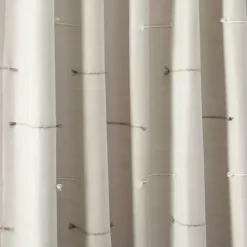 Outlet Kirklands Home Neutral Clipped Stripe Curtain Panel Set, 84 in. Tan