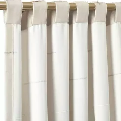 Outlet Kirklands Home Neutral Clipped Stripe Curtain Panel Set, 84 in. Tan