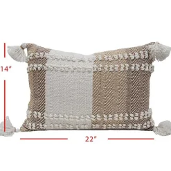 Hot Kirklands Home Neutral Colorblock Outdoor Lumbar Pillow