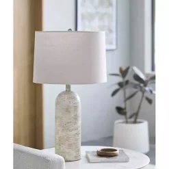 Hot Kirklands Home Neutral Faux Stone Vella Table Lamp Tan