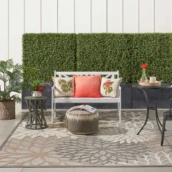 Online Kirklands Home Neutral Floral Burst Outdoor Area Rug, 7x10