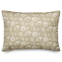 Online Kirklands Home Neutral Floral Outdoor Throw Pillow