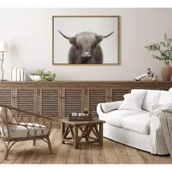 Hot Kirklands Home Neutral Highland Cow Framed Canvas Print, 28x38 Brown