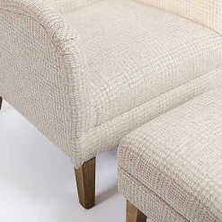 Online Kirklands Home Neutral Houndstooth 2-pc. Chair and Ottoman Set Tan