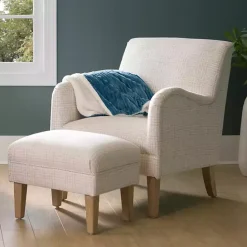 Online Kirklands Home Neutral Houndstooth 2-pc. Chair and Ottoman Set Tan