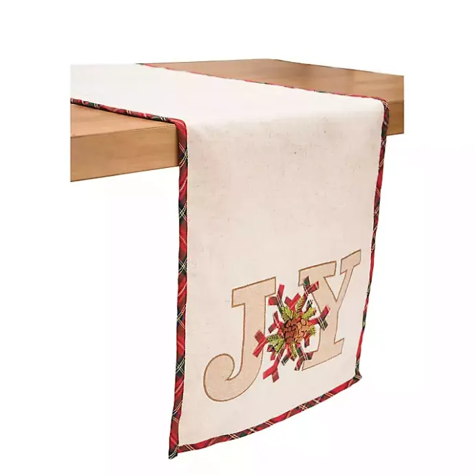 Discount Kirklands Home Neutral Joy Christmas Table Runner Tan