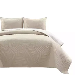 Online Kirklands Home Neutral Leaf Reversible 3-pc. Full/Queen Quilt Set