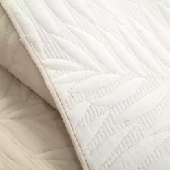 Kirklands Home Neutral Leaf Reversible 3-pc. Cali King Quilt Set