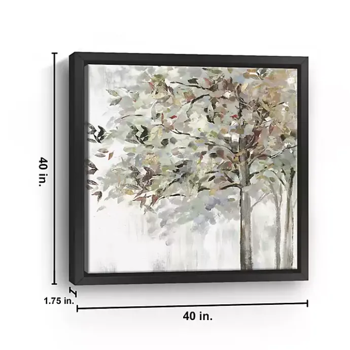 Kirklands Home Neutral Leaves Framed Canvas Art Print, 40x40 in. Gray