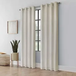 Discount Kirklands Home Neutral Light Filtering Curtain Panel, 84 in. Ivory