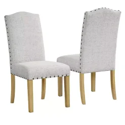 Clearance Kirklands Home Neutral Nailhead Parsons Dining Chairs, Set of 2 Multi