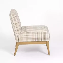 Online Kirklands Home Neutral Plaid Slipper Accent Chair