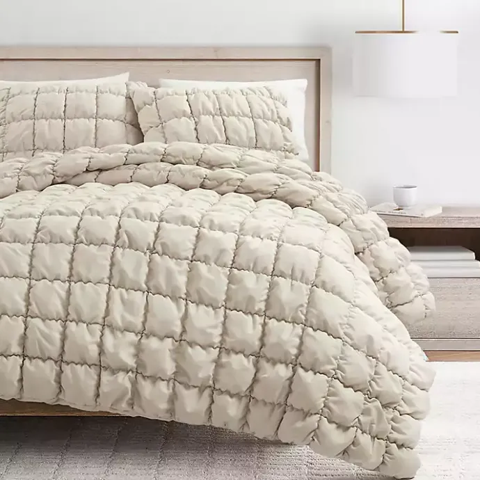 Best Kirklands Home Neutral Puff 3-pc. Full/Queen Comforter Set Tan
