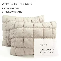 Best Kirklands Home Neutral Puff 3-pc. Full/Queen Comforter Set Tan