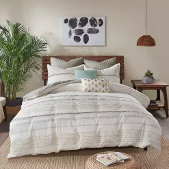 Kirklands Home Neutral Stripe Full/Queen 3-pc. Comforter Set