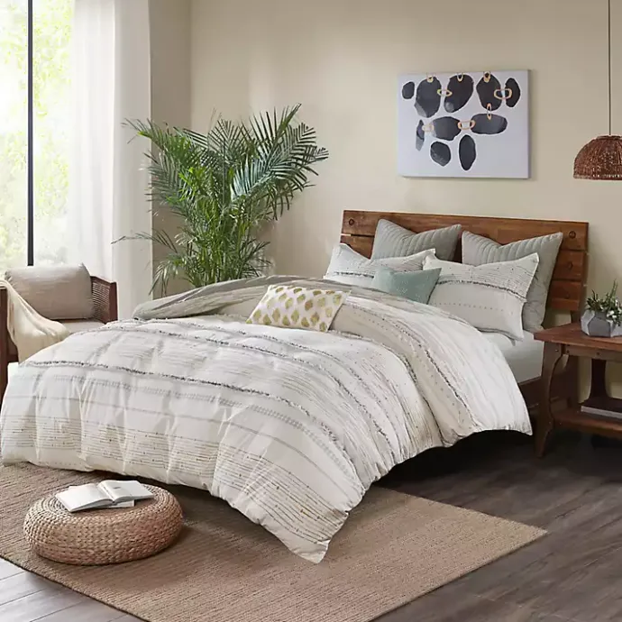 Kirklands Home Neutral Stripe Full/Queen 3-pc. Comforter Set
