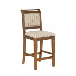 Outlet Kirklands Home Neutral Stripes Upholstered Emmy Counter Stool Tan