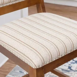 Outlet Kirklands Home Neutral Stripes Upholstered Emmy Counter Stool Tan
