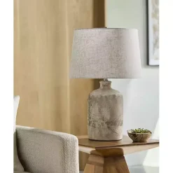 Outlet Kirklands Home Neutral Textured Ceramic Rivera Table Lamp Tan